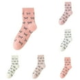 thumbnail image 1 of 5 Pairs Women's Winter Boots Socks Thick Warm Cozy Crew Socks Solid Color Floor and Sleep Warmth,Color:White, 1 of 9