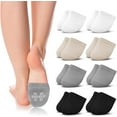thumbnail image 1 of 5 Pairs Womens Cotton Toe Topper No Show Invisible Half Liner Socks for high heels Non-Skid Half Seamless Socks, 1 of 6