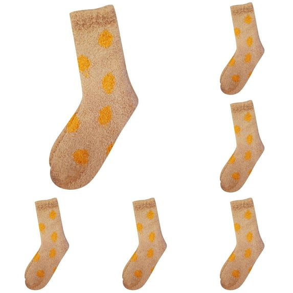 5 Pairs Womens Crew Socks Winter Fuzzy Colorful Warm Cozy Fluffy Sock Indoor Soft Christmas Socks for Women