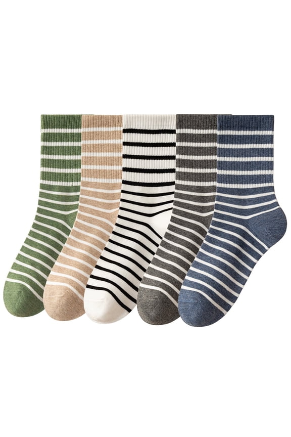 5 Pairs Womens Cute Flower Patterned Funny Novelty Cotton Crew Socks