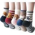 thumbnail image 1 of 5 Pairs Womens Cute Socks, Dog Cat Novelty Animal Socks, Girl Cartoon Cotton Casual Crew Funny Socks Gifts, 1 of 7