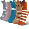 thumbnail image 1 of 5 Pairs Womens Fuzzy Socks Fleece Fluffy Cabin Plush Slipper Warm Soft Cozy Winter Adult Socks, 1 of 7