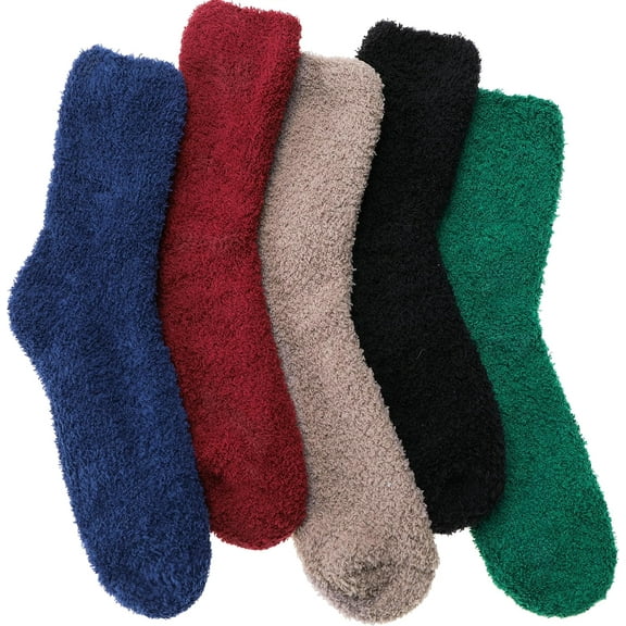 5 Pairs Womens Fuzzy Socks, Slipper Fluffy Cozy Comfy Socks Cabin Plush Warm Winter Sleep Home Soft Socks