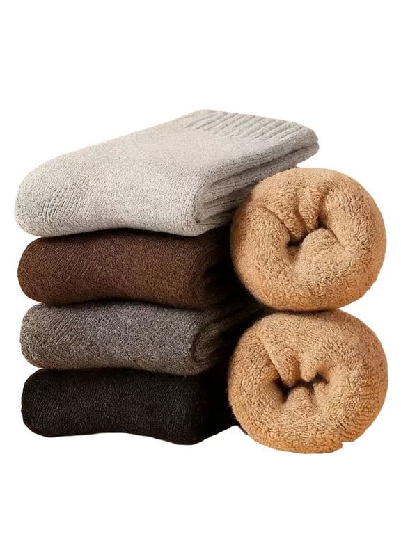 5 Pairs Womens Merino Wool Socks Hiking Warm Winter Thick Thermal Crew Cozy Cabin Ladies Gift Comfy Boot Work Socks