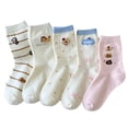 thumbnail image 1 of 5 Pairs Womens Novelty Cute Crew Socks Colorful Funny Ankle Socks Gifts for Womens Socks, 1 of 7