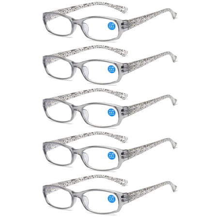 5 Pairs Womens Reading Glasses Blue Light Blocking Spring Hinge Readers