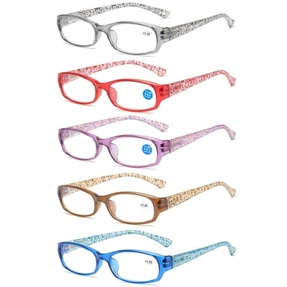 5 Pairs Womens Reading Glasses Blue Light Blocking Spring Hinge Readers