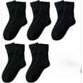 thumbnail image 1 of 5 Pairs Womens Solid Mid-Calf Socks, Casual Soft Comfy Warm Socks for Fall & Winter, Women's Socks for Daily Wear, 1 of 7