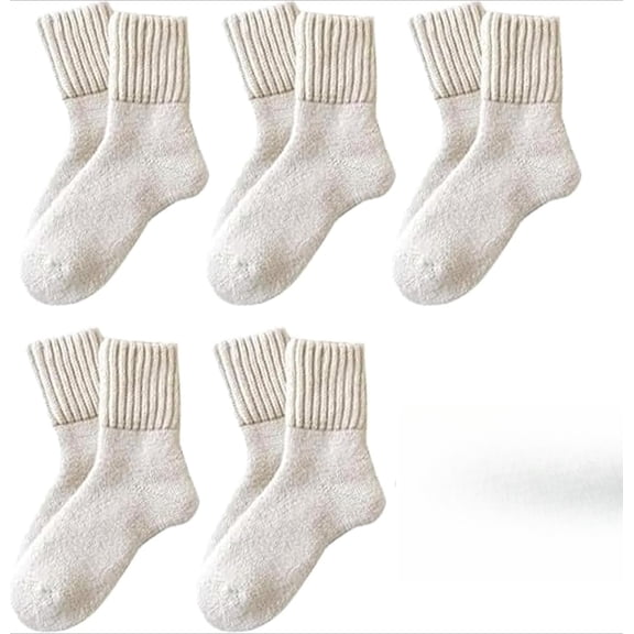 5 Pairs Womens Solid Mid-Calf Socks, Casual Soft Comfy Warm Socks for Fall & Winter, Women's Socks for Daily Wear