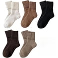 thumbnail image 1 of 5 Pairs Womens Solid Mid-Calf Socks, Casual Soft Comfy Warm Socks for Fall & Winter, Women's Socks for Daily Wear, 1 of 7