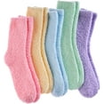 thumbnail image 1 of 5 Pairs Womens Super Soft Fuzzy Plush Warm Socks Winter Home Sleeping Slipper Socks, 1 of 6