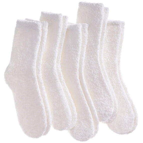 5 Pairs Womens Super Soft Fuzzy Plush Warm Winter Home Sleeping Slipper Socks 5 Pairs Solid Color Style