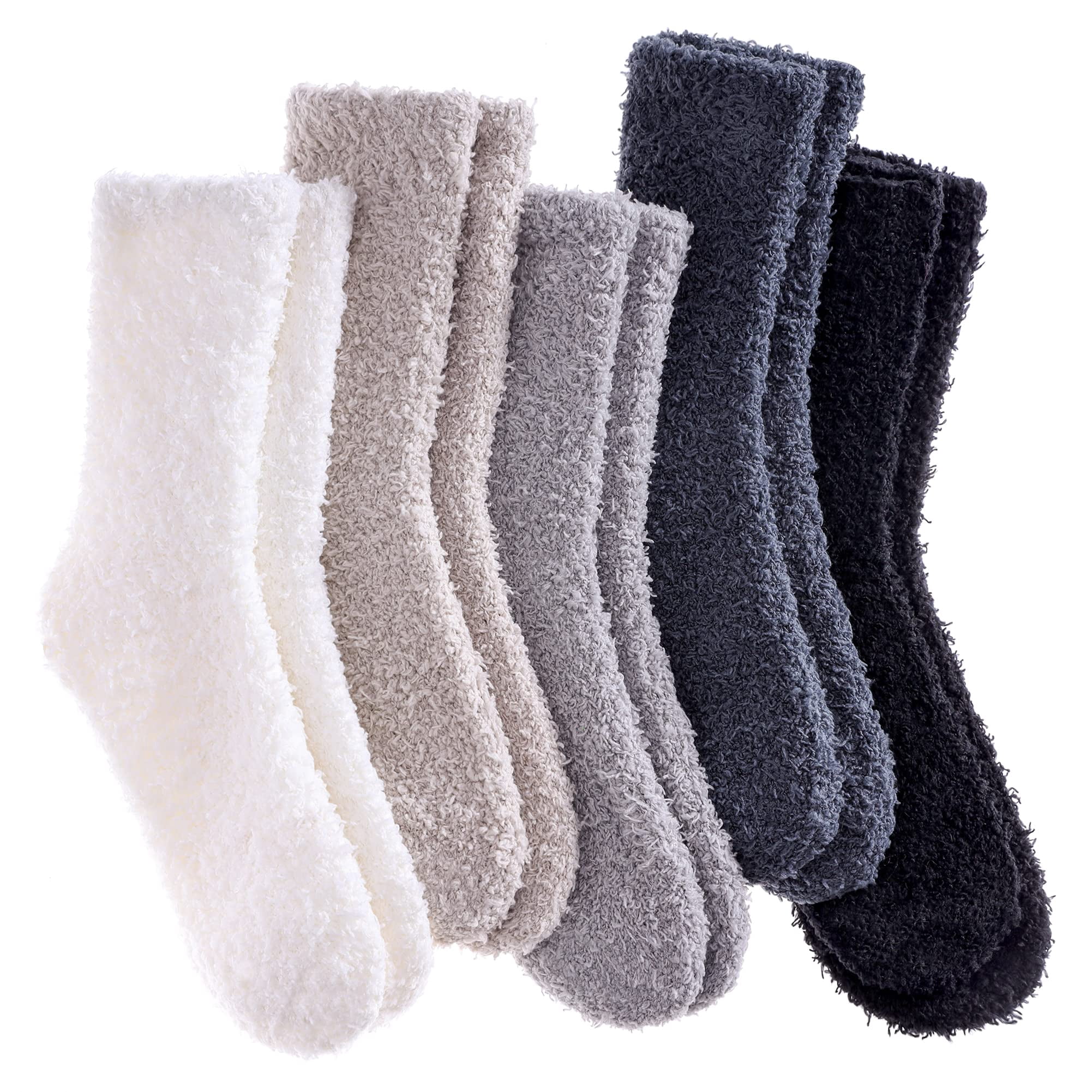 5 Pairs Womens Super Soft Fuzzy Plush Warm Winter Home Sleeping Slipper ...