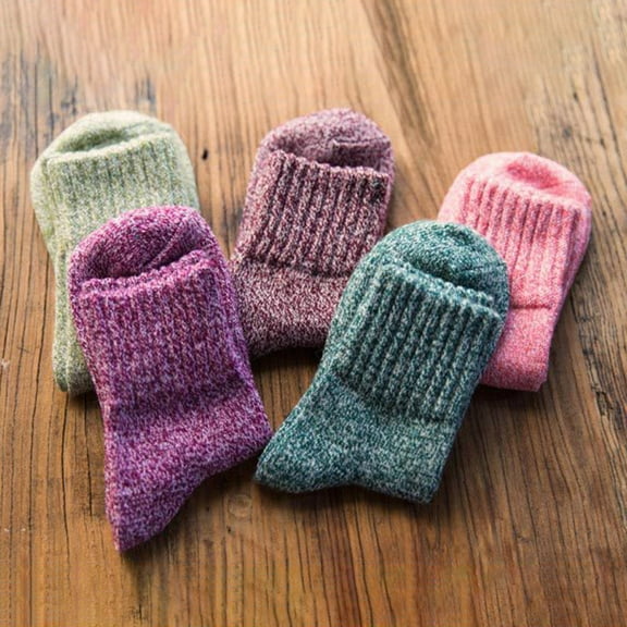 5 Pairs Womens Wholesale Bulk Warm And Cozy Fuzzy Socks, Colorful Winter Sock