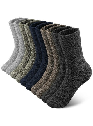  5 Pairs Men's Heavy Thick Cotton Socks Winter Thermal Soft Warm  Comfort Crew Socks, 5 Colors (Black, Gray, Light Gray, Brown, Navy) :  Clothing, Shoes & Jewelry