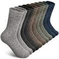thumbnail image 1 of 5 Pairs Wool Socks Mens,Thick Warm Winter Socks,Soft Wool Hiking Socks,Casual Crew Socks for Men (US Size 7-13), 1 of 8