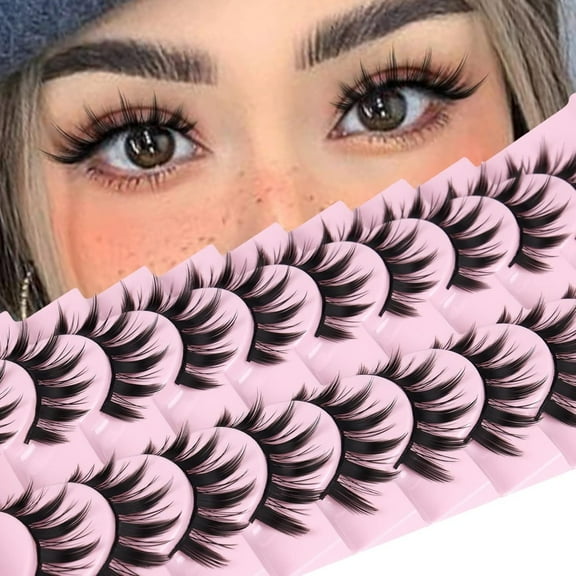 5 Pairs of Anime False Eyelashes for Cosplay, Spiky 8D Wispy, Specially Designed for Anime Makeup.