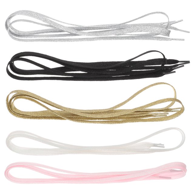 5 Pairs of Shiny Shoe Laces Flat Glitter Shoe Laces Decorative Shoe