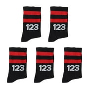 5 Pairs of Socks, Cotton Sports Socks for Men and Women Numbered 123 Deco K9Q0