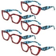thumbnail image 1 of 5 Pairs of Thick Cat Eye Reading Glasses Fashionable Oversized Polygonal Readers Women's Trendy Butterfly Presbyopic Glasses +2.00, 1 of 4