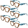 thumbnail image 1 of 5 Pairs of Thick Cat Eye Reading Glasses Fashionable Oversized Polygonal Readers Women's Trendy Butterfly Presbyopic Glasses +2.50, 1 of 3