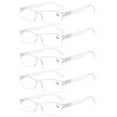 thumbnail image 1 of 5 Pairs of Transparent Retro Rectangle Spring Hinge Reading Glasses 2.00 for Men and Women, Clear Half Rimless Lightweight Plastic Readers +2.00, 1 of 7