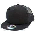thumbnail image 1 of 5 Panel Foam Front Trucker Mesh Back Flat Brim Snapback Adjustable Cap Hat, 1 of 1