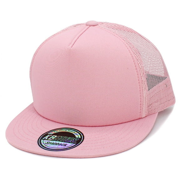 5 Panel Foam Front Trucker Mesh Back Flat Brim Snapback Adjustable Cap Hat