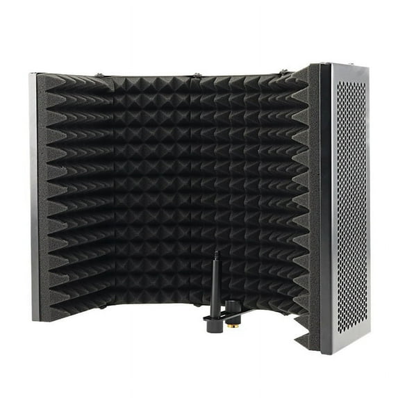 5 Panel Foldable Microphone Isolation Shield Recording Sound Absorber Foam Panel