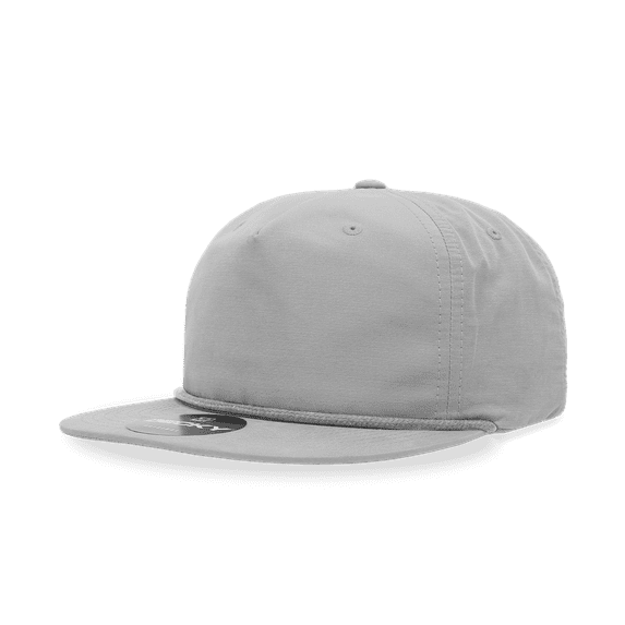 Decky 6032 5 Panel High Profile Relaxed Cotton Blend Rope Hat-Grey