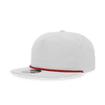 thumbnail image 1 of Decky 6032 5 Panel High Profile Relaxed Cotton Blend Rope Hat-White/Red, 1 of 1