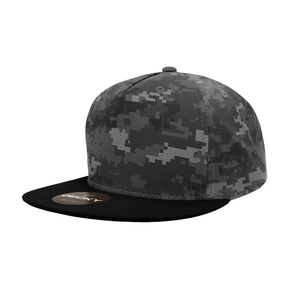 Decky 1064 5 Panel High Profile Structured Cotton Blend Snapback-NTG/Black