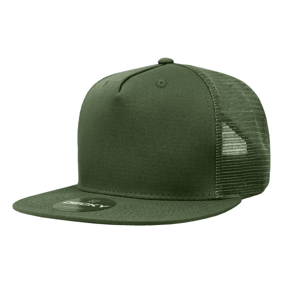 Decky 1040 5 Panel High Profile Structured Cotton Blend Trucker-Olive