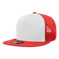thumbnail image 1 of Decky 1040 5 Panel High Profile Structured Cotton Blend Trucker-Red/White/Red, 1 of 5