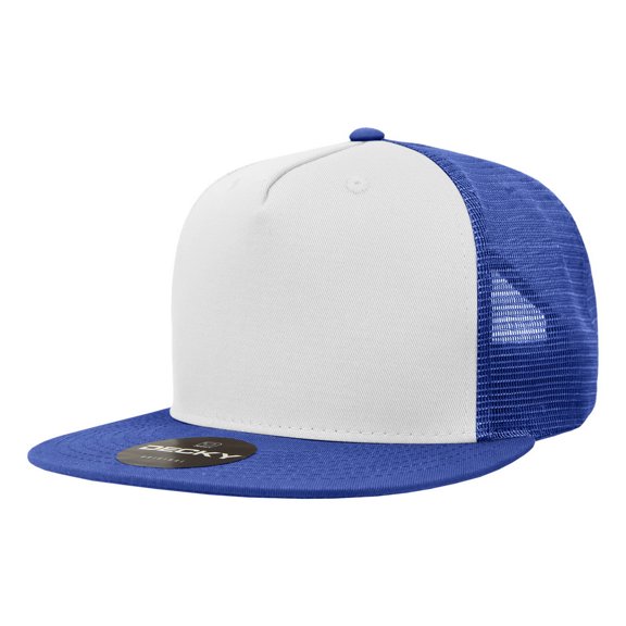 Decky 1040 5 Panel High Profile Structured Cotton Blend Trucker-Royal/White/Royal