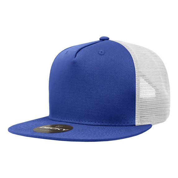 Decky 1040 5 Panel High Profile Structured Cotton Blend Trucker-Royal/White