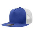 thumbnail image 1 of Decky 1040 5 Panel High Profile Structured Cotton Blend Trucker-Royal/White, 1 of 5