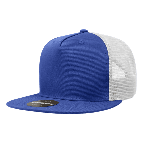 Decky 1040 5 Panel High Profile Structured Cotton Blend Trucker-Royal/White
