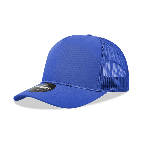 Decky 6040 5 Panel High Profile Structured Cotton/Poly Blend Trucker w/Rope-Royal