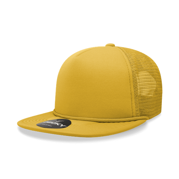 Decky 6026 5 Panel High Profile Structured Foam Trucker Hat-Gold