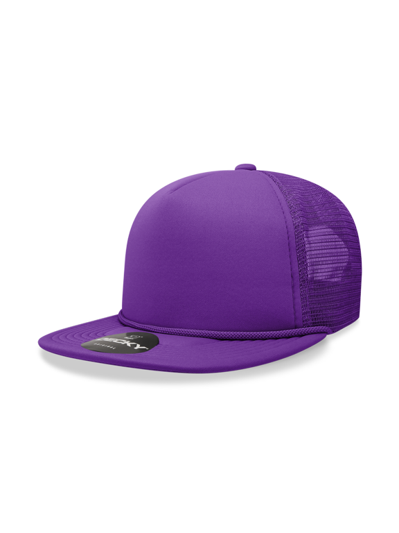 6026 5 Panel High Profile Structured Foam Trucker Hat-Purple