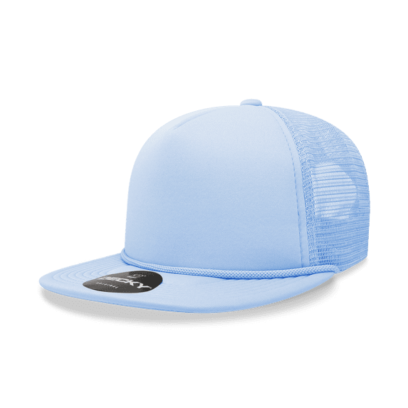 Decky 6026 5 Panel High Profile Structured Foam Trucker Hat-Sky Blue