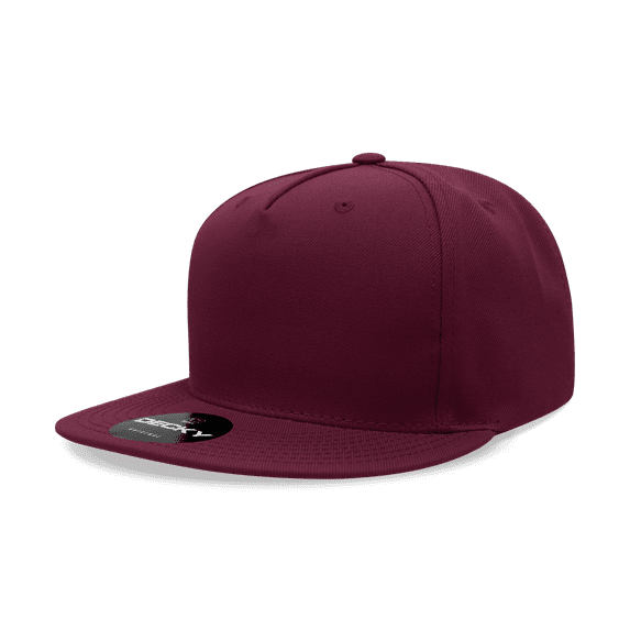 Decky 6029 5 Panel High Profile Structured Polyester Snapback-Maroon
