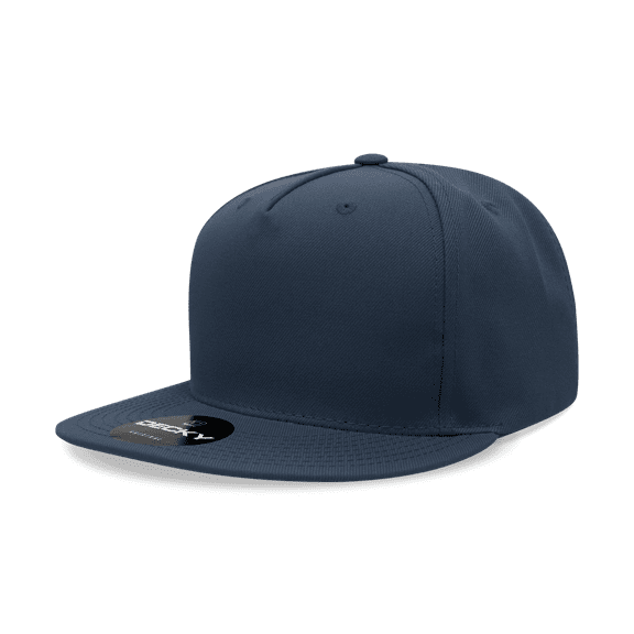 Decky 6029 5 Panel High Profile Structured Polyester Snapback-Navy