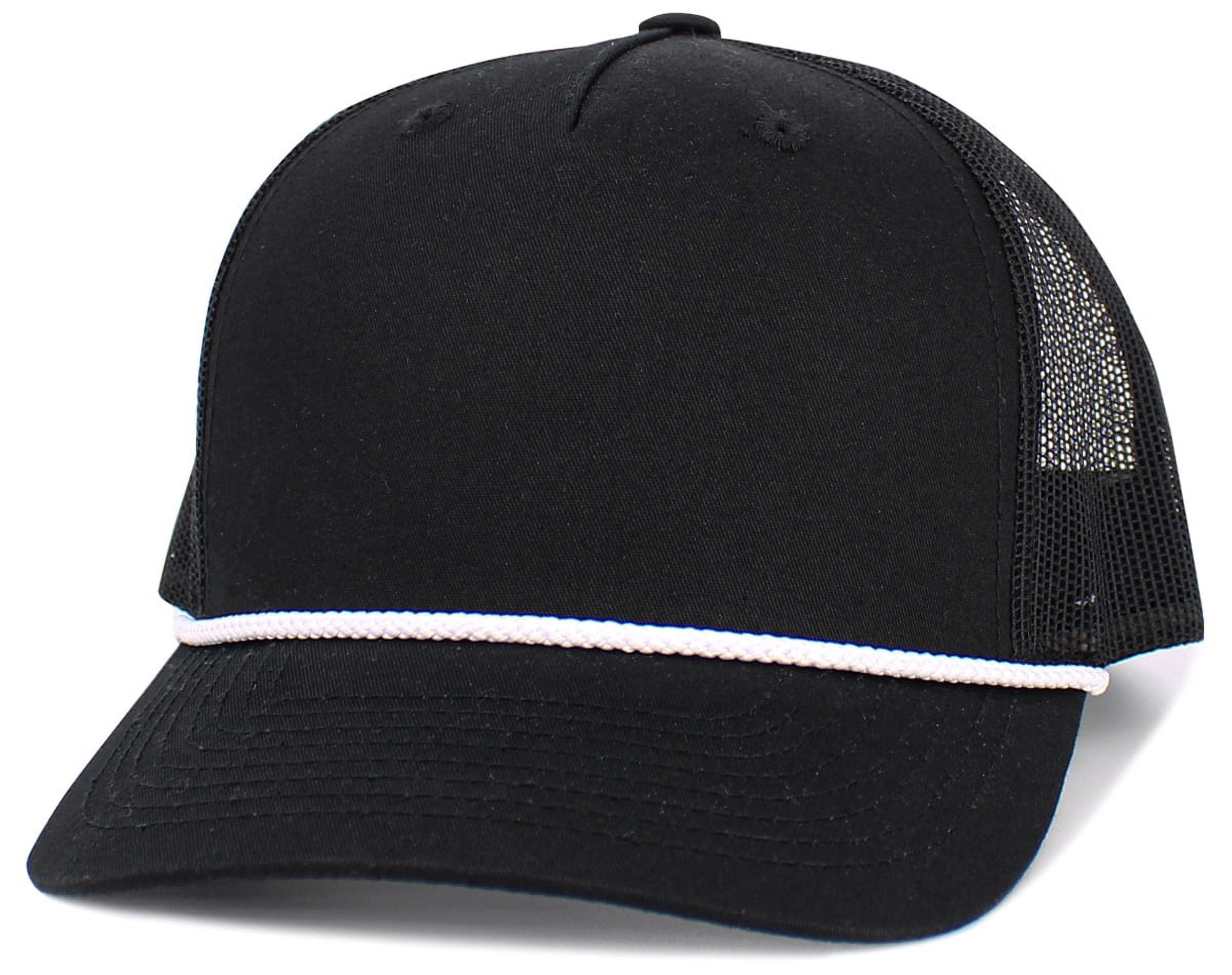 5 Panel Mesh Back Rope Trucker Hat Adjustable Snapback Baseball Cap ...