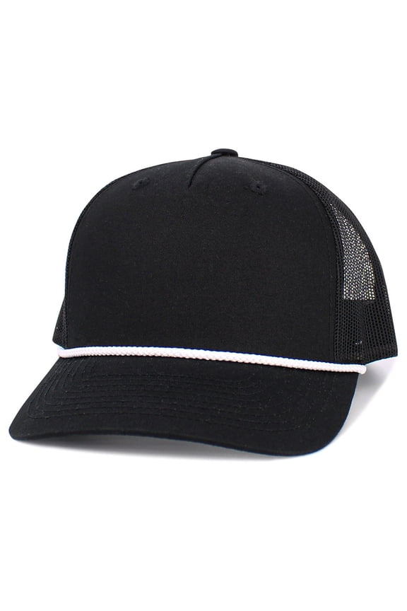 5 Panel Mesh Back Rope Trucker Hat Adjustable Snapback Baseball Cap