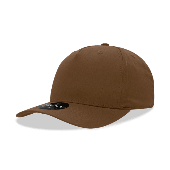 Decky 6024 5 Panel Mid Profile Structured Cotton Blend Cap-Brown