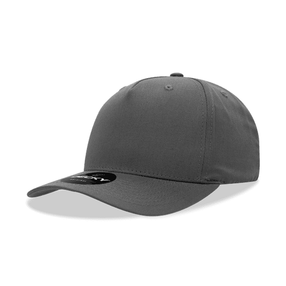 Decky 6024 5 Panel Mid Profile Structured Cotton Blend Cap-Charcoal