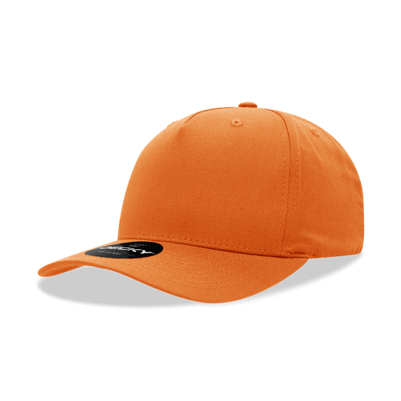 Decky 6024 5 Panel Mid Profile Structured Cotton Blend Cap-Orange