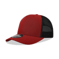 thumbnail image 1 of Decky 6030 5 Panel Mid Profile Structured Cotton Blend Trucker-Cardinal/Black, 1 of 1